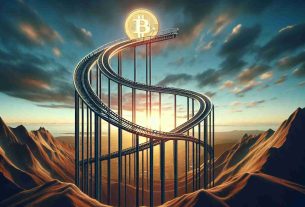 A high-definition, realistic digital artwork of the metaphorical representation of the cryptocurrency market rollercoaster. The concept captures the volatility and uncertainty inherent in the trading of cryptocurrencies like Bitcoin. The rollercoaster forms an uneasy ascending track, signifying a potential short squeeze. The backdrop is filled with a breathtaking horizon view. Do note, no brand logos or real-world company references should be included in the image.