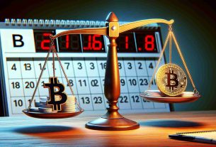 A realistic high definition image representing Bitcoin’s stability wavering. This can be portrayed through a symbolic balance scale with Bitcoin symbol on one side and Mt. Gox logo on the other, the scales slightly tilted indicating uncertainty. In the background, there could be a calendar or a clock, symbolizing the approaching payout phase.