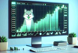 An HD snapshot of a computer screen displaying a digital financial market chart. The chart plot represents positive price movement of a generic, fictional cryptocurrency. The green upward trending graph line signals market optimism. The chart's backdrop contains minimalist design elements and indicators like volume bars, moving averages, and RSI. The cryptocurrency's logo, a playful, animated Inu dog, is visible in a corner of the chart. Remember, no real cryptocurrency names or logos are evident in the image.