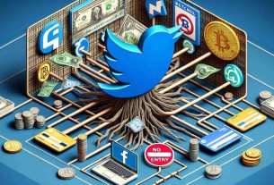 A highly detailed and realistic image of a visual metaphor representing a popular social media platform branching out into the financial sector, however, avoiding cryptocurrency at the beginning stages. The social media platform can be symbolized by a blue bird, while the payment arena can be represented by physical symbols of money like credit cards, coins, and cash registers. The concept of 'initially excluding crypto' could be illustrated by a 'NO ENTRY' sign with the Bitcoin symbol.