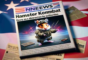 A photorealistic HD image of a news headline that reads 'Hamster Kombat Decry as Distraction by Authorities' alongside a picture of a hamster dressed in combat gear. The image is set on an abstract background that represents agitation and distraction. The hamster is animated, wearing miniature armor and a helmet, and holding a tiny weapon. Please note that any insinuation of political affiliation or portrayal of realistic figures is purely fictional and in line with freedom of creativity.