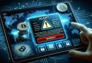 Create a highly realistic, high-definition image displaying an alert message on a digital platform for cryptocurrency statistics led by the name 'CoinStats'. The alert message should convey the urgency of a security breach. It must specifically warn wallet users and strongly suggest immediate precautionary actions to be taken.