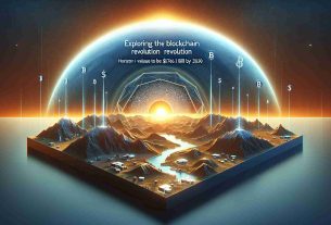 Visual representation of the concept of exploring the Blockchain Revolution with a horizon value of $766.1 Billion by 2030. The design should be realistic, high-definition, and illustrate the immense growth and potential that blockchain technology holds for the future.