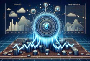 Generate a realistic, high-definition (HD) image depicting the fluctuation in zkSync's valuation following the launch of their token, represented as an infographics with declining graph lines.