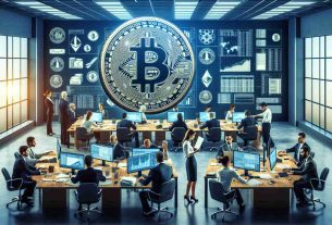 A high-definition, realistic image representing the enforcement of new cryptocurrency tax compliance measures by the U.S. Treasury. Depict a setting within a government office filled with several professionals engaged in detailed discussions, paperwork, and computer analyses related to bitcoins and other digital assets. Use symbols of cryptocurrency, such as Bitcoin and Ethereum logos, along with IRS emblems, tax forms, and financial charts on their screens, walls, and tables.