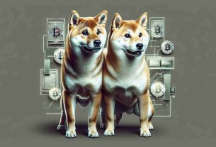 A high-definition, realistic photo of two Shiba Inu dogs named Lucie and Ledger. The dogs appear to be alert and vigilant, as though they are cautioning or warning about something. The image has an undertone of cybernetics or allegorical representation of digital dangers. No explicit indication or reference to cryptocurrencies or scams included.