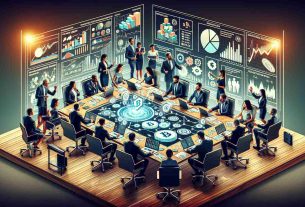 Create a highly detailed and realistic image that visually represents financial entities expressing increasing interest in investing in blockchain related tools or platforms. Picture a boardroom, with diverse individuals of various genders and descents involved in a deep discussion. Display various elements such as bar graphs, line graphs, pie charts on a projector that indicates a growing trend of investments in the blockchain market. There might be a table with a laptop displaying a live cryptocurrency market, and reports on blockchain analysis scattered across. Artists should immerse the viewers into this evolving financial landscape.