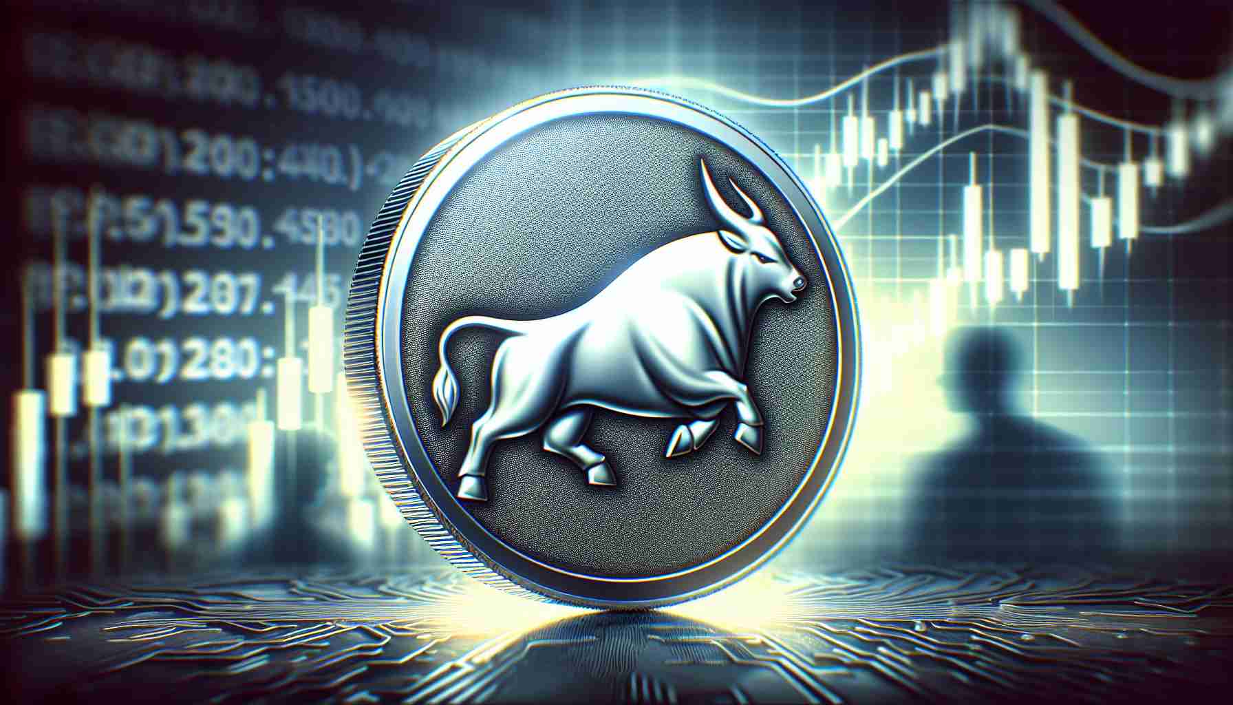 A detailed, high-definition illustration of the Uniswap's UNI token symbol in a bullish position. The token is basking in a silver sheen, beaming with confidence and strength. Background showcases subtle hints of a cautious market, perhaps a graph showing fluctuating prices or blurred silhouettes of potential investors closely observing the token, all resulting in a harmonious blend of anticipation and optimism.