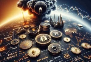 Create a realistic HD image representing the concept of the cryptocurrency market in anticipation of influential economic events. The image should feature a symbolic representation of various cryptocurrencies like Bitcoin and Ethereum, perhaps coins representing these, against a backdrop hinting at forthcoming critical economic situations. These could be shown as dark clouds - signifying a bearish market, or sunshine, signifying a bullish one. Digital charts and graphs showing market fluctuations may also appear. Remember, the objective is to express anticipation, as if the market is awaiting influential economic occurrences.