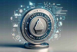 A realistic, high-definition image representing a finance launch in the DeFi space driven by artificial intelligence. The insignia for the abstract concept of 'CupcakeHop: Bril Finance' appears prominently indicating their role in this innovation. The visual style is modern and forward-thinking, with a mix of symbolic elements of finance and technology, such as coins, graphs, code strings, and futuristic technology schemes.