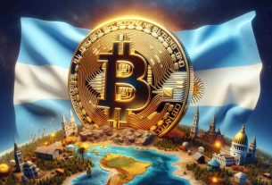 Realistically detailed high definition image of a symbolic representation of Argentina embracing Bitcoin. Picture this: a large, golden, shining Bitcoin logo emerging from the Argentine flag, representing the country's adoption of the cryptocurrency. Surrounding the scene are elements that embody Argentinian culture and landscape to ground the image in its setting. The Bitcoin logo glows, symbolizing its journey into the country's economic environment. Keep in mind, do not include any real people or sensitive information.