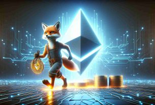 A highly detailed and realistic, high-definition depiction of the concept of MetaMask, a digital wallet used in cryptocurrency transactions, entering into the Ethereum staking arena. This is symbolized by MetaMask, represented as an anthropomorphized fox, striding confidently towards a glowing Ethereum logo. The fox carries a unique 'pooling feature', potentially illustrated as a net or a pool cue, indicating innovation and optimization of resources in Ethereum staking. The whole scene is set in a digital, futuristic environment to reflect the advanced technology involved.