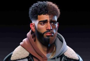 A realistic HD image of a Canadian rapper, displaying diverse skin tones from the Afro-Canadian descent, and wearing a fashionable modern hip-hop attire. His expressive face, framed by a neatly-trimmed beard and short curly hair, shows disappointment after a series of betting losses.