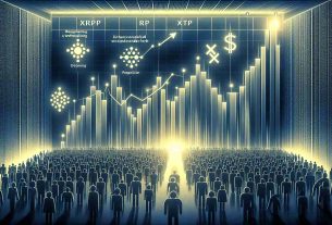 Create a detailed, high definition image that symbolically represents the prospects of Exchange-Traded Funds (ETFs) for cryptocurrencies, specifically XRP and Cardano. The image should capture a sense of dim prospects based on factors of decentralization and market demand. It might include symbolic imagery such as a dimly lit upward trending chart depicting ETFs, graph lines interspersed with blockchain symbols for decentralization, and a diminishing crowd or line for diminishing demand.