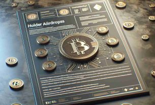 A high-definition, photorealistic depiction of an information sheet introducing a concept labelled 'HODLer Airdrops' for holders of a digital currency token symbolized by the letters 'BNB'. The sheet should include imagery of the token and decorative graphical elements to evoke a sense of technological sophistication and economic opportunity.