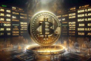 Create a high-definition, realistic image of a Bitcoin symbol standing stable and tall, cast in shimmering gold. Encapsulate it within an aura of tranquility, representative of a quiet, calm market. Place it against a backdrop of a digital stock market ticker where the number $65K prominently stands out, implying that Bitcoin is maintaining its value above $65,000. The absence of short-term traders is represented by a lack of chaotic fluctuations in the market trends.