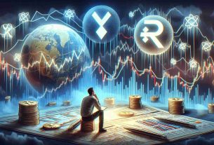 A High Resolution image depicting the phenomenon of XRP drawing investor interest in the midst of crypto market challenges. This includes symbols of XRP, anxious investors studying charts and graphs, and a representational backdrop illustrating the volatile crypto market. The atmosphere should be tense but hopeful, including soft lightning highlighting the intense focus on the graphs and charts.