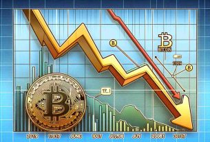 Generate a high-definition, realistic image of the trend line for Bitcoin on a day in June, showing a potential decline. The image should include a detailed line graph with data points, on a time scale. The downward trend should be prominently indicated, signifying a potential downturn. Make sure to include the date of June 17th on the horizontal axis of the graph. Please do not include any specific logos or copyrighted elements.