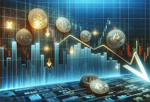 Generate a high definition, realistic image showing the concept of a potential bullish trend for altcoins despite the current market slump. The image should illustrate a virtual market graph with lines indicating a downward trend, perhaps a line chart or candlestick chart, which subtly hints at the possibility of an upward shift or 'bullish trend'. Elements of finance and cryptocurrency, like coins with symbols not representing any real cryptocurrency, percentages, numbers, arrows, should be incorporated to visually represent the financial change.