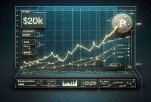 A realistic high-definition image showing a progress chart on a digital screen. The chart depicts the predicted rise of Bitcoin's price trajectory to $200K by the year 2025. This projection remains steadfast in spite of the current network activity slowdown. Elements include a timeline, plotted line graph, Bitcoin logo, and notations for milestones reached or predicted.