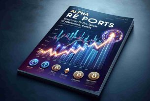 Realistic high definition image of the front cover of a fictional financial trends report named 'Alpha Reports' focusing on the newest trends in cryptocurrency. The cover should showcase a dynamic bar graph displaying upward trends and a variety of cryptocurrencies symbols such as Bitcoin and Ethereum. Add a striking headline that says 'Discover the Latest Cryptocurrency Trends'. The color scheme should be bold and professional, suggesting the serious and cutting edge nature of the report's content.