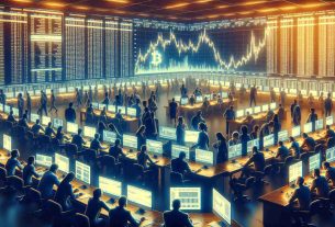 A highly detailed, high-definition image showing a flurry of activity at a Bitcoin exchange. The scene includes people of various descents and genders involved in trading activities, with large screens in the background displaying real-time market data. The overall ambiance is one of intense concentration, as the traders negotiate and analyze the changes in Bitcoin values and the possible impact it might have on the market dynamics.