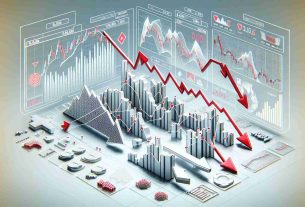 Generate a realistic, high-definition image that visually represents a continued downward trend for Polygon amidst market resistance. This image should include various chart types and market indicators, demonstrating a decrease in value over a period of time. You can use falling arrows and red oversold bars on a white background to symbolize the downward direction and market resistance respectively.