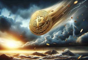 A high-definition realistic illustration portraying the metaphorical decline of Bitcoin causing market turbulence. The image could visualize Bitcoin as a physical golden coin with the Bitcoin symbol, and it's falling from a great height. As it falls, it generates strong gusts of wind representing turbulence in the market. The background should be a stormy sky filled with dark clouds to reflect the turbulent market conditions.