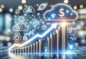 Realistically detailed image portraying the concept of online retail giant ascending to a $2 trillion valuation amidst growth in the fields of Artificial Intelligence (AI) and cloud computing. Depict an upward graph or chart to represent the surge in valuation, with symbolic elements such as clouds and AI-related icons integrated into the design, all against a professional and smart financial background.