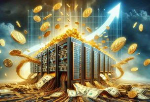 An image depicting a metaphorical representation of a significant shift in the cryptocurrency market. Visualize large volumes of monetary units, probably as golden coins or banknotes, flowing out from sizable crypto-mining rigs to the sky, indicating high outflows. Simultaneously, showcase the mining rigs themselves, large computers with complex, labyrinthine circuitry, with a rising graph chart surrounding them to represent the soaring market value. Please maintain a realistic HD picture quality.