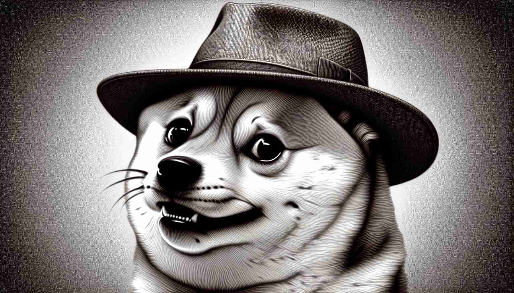 A high-definition, realistic image representing the possible resurgence of a memecoin associated with a fictional canine character wearing a hat.