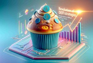 An ultra-high-definition, photorealistic image depicting the revolution of DeFi strategies on a platform symbolized by a pancake, thanks to the introduction of an advanced artificial intelligence system. This new strategy is represented by a cupcake, a symbol of Bril Finance, indicating the innovation and change that it brings to the field. Bright colors and modern design elements should be used to reflect the dynamism and modernity of this revolution.