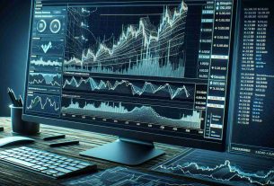 Detailed and crisp HD representation of a computer screen displaying a technical analysis chart of the cryptocurrency known as Binance Coin. The chart should be packed with various technical indicators, including moving averages, relative strength index (RSI), fibonacci retracement levels, and candlestick patterns. Also, consider showcasing price fluctuations, volume data, and a line graph illustrating the coin's historical performance. Financial terminologies and trading jargons should be subtly incorporated. The surrounding environment should suggest a dedicated workspace with a keyboard and mouse glimpses, perhaps thrown in some notes and financial reports for intensity.