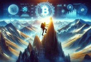 A high-definition, realistic image depicting the concept of a crypto journey being elevated with Beyond OTC. Picture a climber scaling a majestic mountain range that symbolizes the challenges and uncertainties of trading in cryptocurrency. The figure of the climber is imbued with a radiant glow to represent Beyond OTC which aids the journey. In the backdrop, a panoramic view of the crypto market with symbolic representations such as graphs, statistical charts, and digital coins is visible. The overall mood of the image is of determination, progress, and the excitement of discovering new heights.