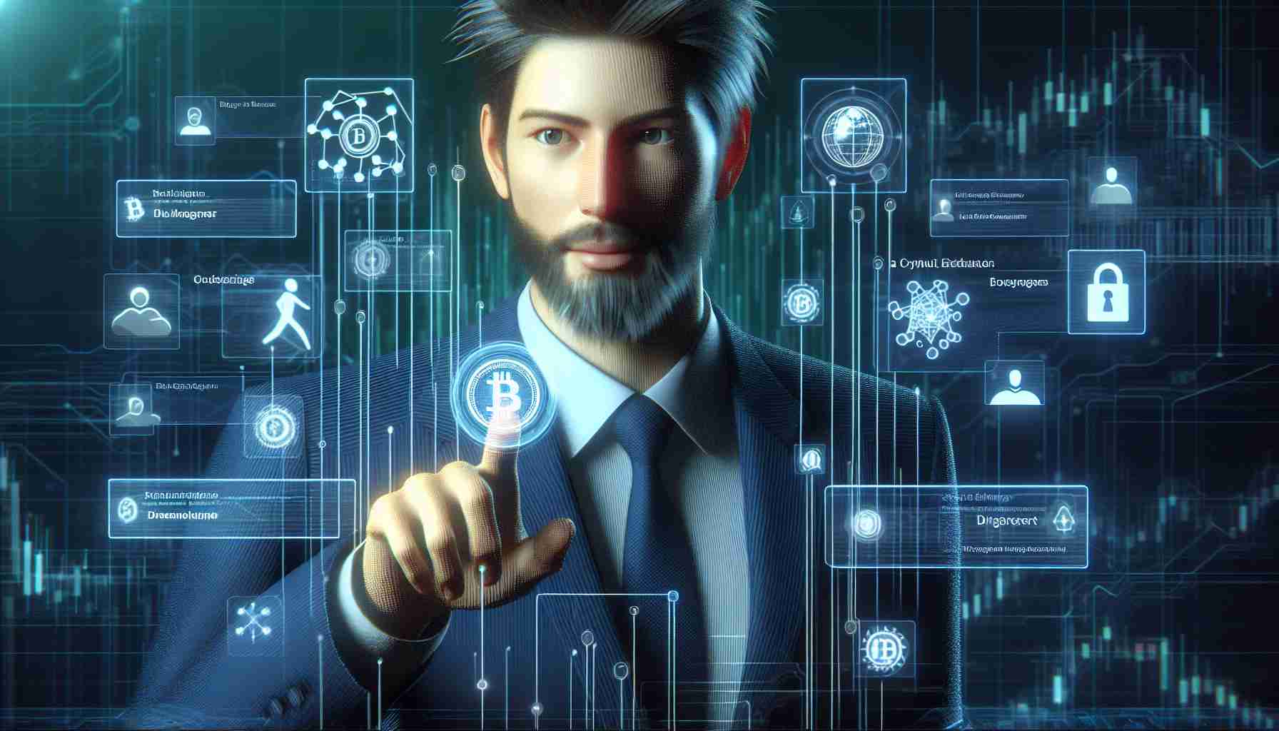 A high-resolution, realistic image of a co-founder of a major cryptocurrency exchange interacting with digital platforms. The maverick tech innovator figure is being called upon to address issues of virtual currency scams proliferating on social networking sites.