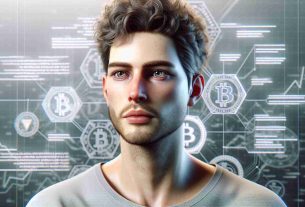 A hyperrealistic HD image of an unnamed, influential figure in the cryptocurrency world. The person is lightly built, with light skin and curly hair. He is in his mid-twenties, sporting a plain t-shirt with an aesthetic typical of the tech-enthusiast look. He looks deeply focused, reflecting his unwavering commitment to the roots of cryptocurrency. Behind him are several complex algorithms indicative of his involvement in digital currencies.