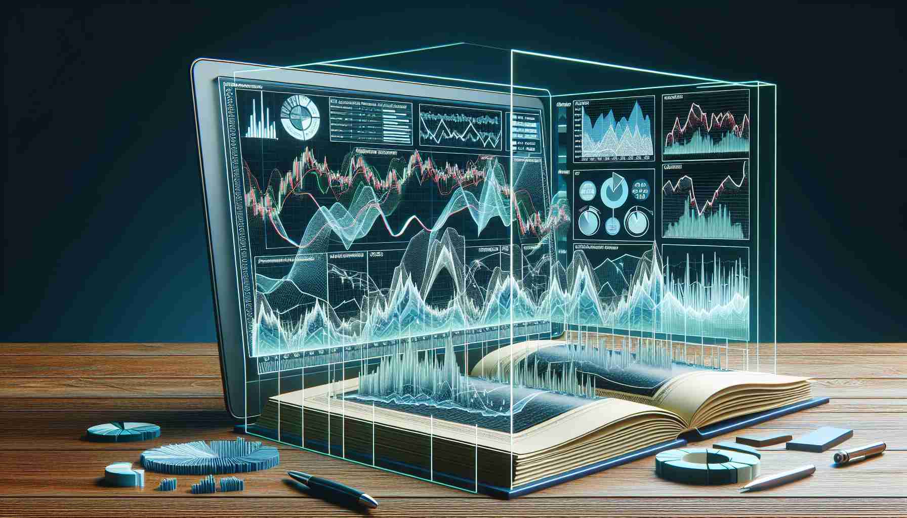 A realistic high-definition image of an analytical representation of a market movement. This includes various graphs, charts, and diagrams which critically evaluate and interpret the fluctuating trends and patterns in a hypothetical market termed as 'Pepe's Market'.