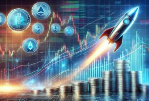 Generate an image that shows the DeFi altcoins Curve and Convex, metaphorically represented as rockets taking off, showing their potential to surge in value. The image should be realistic and in HD quality, set against a backdrop of financial charts and graphs that reflect a positive market trend