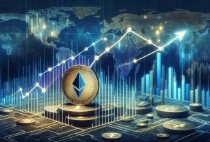 Create a realistic, high-definition image representation of 'The Strategic Influence of Tether (a form of cryptocurrency) in an Evolving Economic Landscape'. This image should illustrate the growing impact of cryptocurrencies such as Tether in the world economy. The depiction could involve abstract concepts such as graphs showing Tether's rise, symbolic elements representing traditional financial structures, and indications of change and evolution in the economic landscape. Avoid the use of any real-world currency symbols or specific company logos.