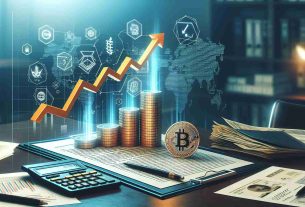 A realistic HD image illustrating the concept of India's cryptocurrency tax revision, possibly boosting revenue according to a policy paper. The image could feature various elements, such as a graph showing an upward trend, symbols for cryptocurrency, and an official document representing the policy paper. The setting can be an office or business environment.