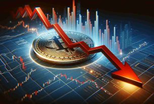 A high definition, realistic graphic illustrating the weakening market position of a prominent cryptocurrency. The image should include elements such as declining graphs, red arrows pointing downwards, and a cryptocurrency coin symbol, all evoking a sense of economic change.