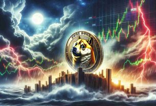 A high definition image illustrating the concept of Dogecoin's resilience during market turbulence leading to a significant rebound. Possibly, a representation of Dogecoin as a physical coin, standing strong and unscathed amidst a stormy financial market scene. The background could be a digital stock market chart, showing high volatility but ultimately an upward trend, signifying a notable rebound.