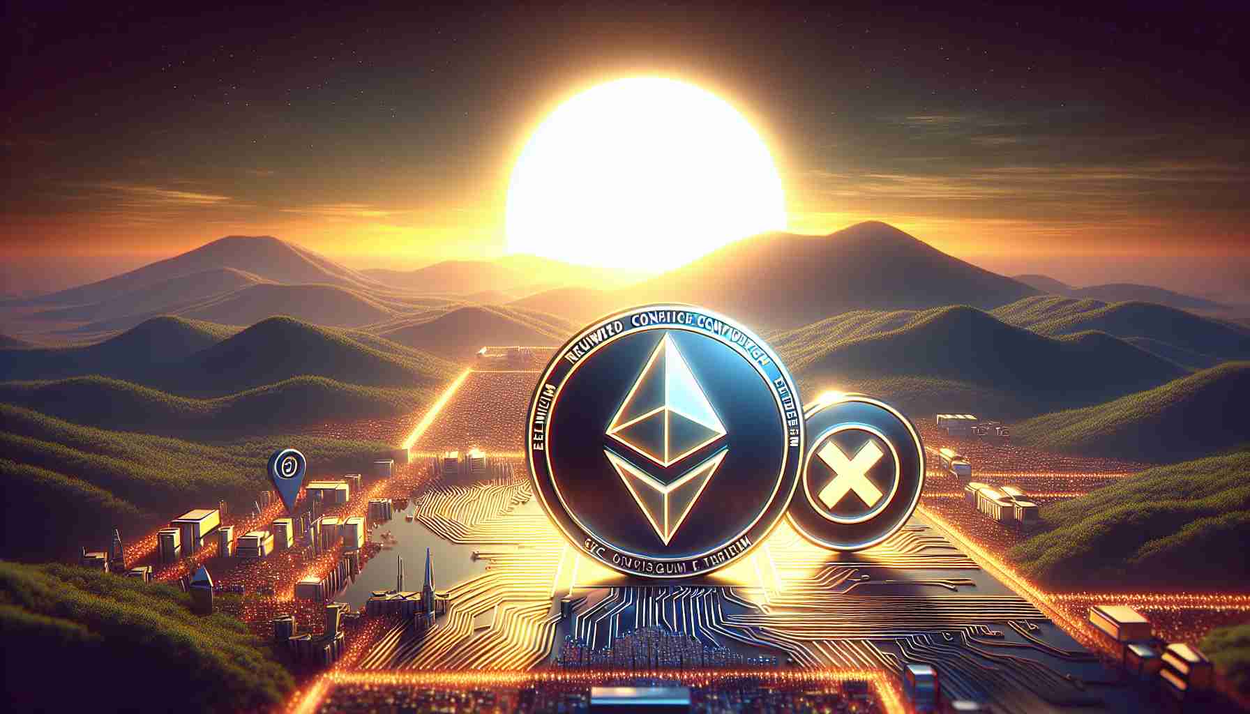 A high-definition, photorealistic image depicting the symbolic representation of renewed confidence in Ethereum. It could include a bright, rising sun in the background, symbolizing renewal and progress. In the foreground, it might illustrate the Ethereum logo, demonstrating strength and stability. The SEC logo may be shown with a stop sign on it, indicating the halt in the investigation. The overall atmosphere should reflect positivity, trust and a promising future for Ethereum.