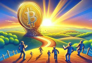 High-definition illustration depicting the concept of optimism persisting amidst a downturn in cryptocurrency pricing. The scene could feature a bright, sunny landscape with a large, vibrant symbol of a generic cryptocurrency coin tumbling down a hill. Despite the falling coin, the overall atmosphere should exude positivity, symbolizing that optimism remains even in downtrends. Perhaps some human figures in the foreground could be shown smiling and looking hopeful, illustrating resilience and positive outlook amidst the volatility.