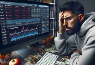 A high-definition, realistic image portraying a successful, unnamed rap mogul looking distressed while seeing unfavorable sports results on his computer screen. On the screen, we're seeing various graphs and charts indicating a significant loss in Bitcoin due to wrong sports bets.