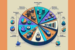 Create a high-definition, realistic image of a pie chart illustrating the strategic allocation of a fictitious cryptocurrency company. The chart should show that 25% of resources are being reserved for growth and profitability. Please, include different colors for certain portions of the chart, with clear, readable labels, and set against a professional background.