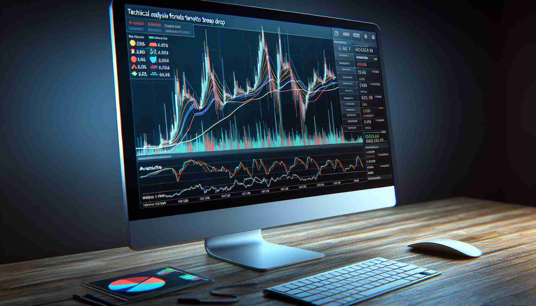 A high-definition, realistic image of a computer screen showcasing a technical analysis graph with a sharp decline trend for a cryptocurrency named Avalanche (AVAX). The graph should portray various bearish indicators like heavy volume sell-offs, moving average crosses, and an increase in short selling. Additionally, include a news headline at the top of the screen stating 'Technical Analysis Foretells Steep Drop for Avalanche (AVAX) Cryptocurrency'.