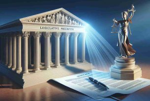 A high resolution image depicting the concept of a supreme court decision revitalizing legislative precision. The image should depict a majestic courthouse with grand pillars symbolizing the supreme court. Adjacent to this, show a meticulously crafted contract or bill representing the legislative precision. The perspective shows the courthouse casting a soft, leaping beam of light onto the bill, signifying its revitalization.