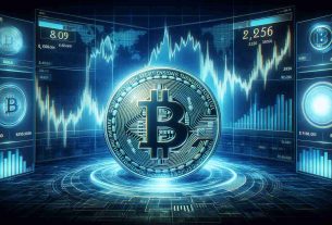 Generate a hyper-realistic high definition concept image of a physical representation of a Bitcoin, set against a backdrop of a captivating and impactful price chart display. The chart should indicate a remarkable price movement forecasted for the year 2025. Use creative elements to evoke a sense of anticipation and financial progression.