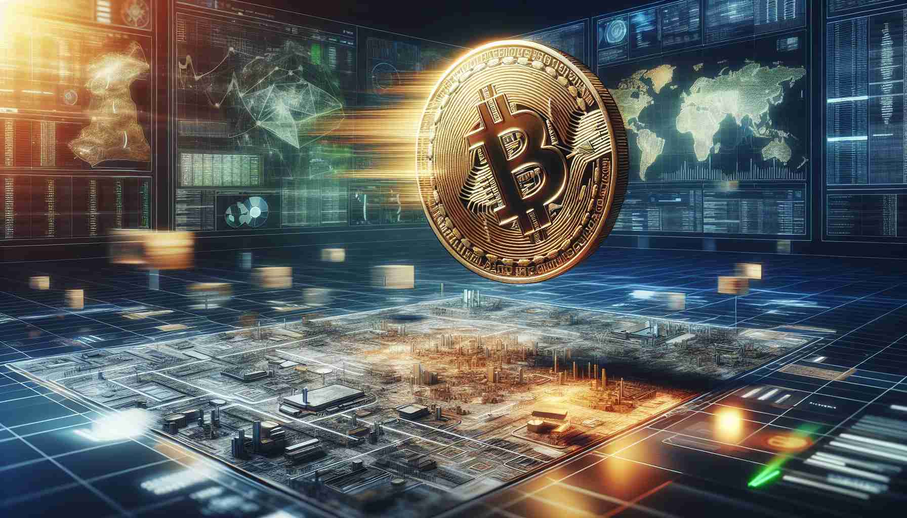 A high definition, realistic image displaying a metaphorical scene that represents the concept of 'Bitcoin Sees Price Dip as Mt. Gox Repayment Plan Unfolds'. It might showcase a symbolic golden coin with the Bitcoin logo engrave on it, seen in a falling motion against a high-tech background. The background could depict a digital environment, filled with screen displays showing various complex charts and graphs, indicating a volatile cryptocurrency market. In one part of the scene, there could be depiction of an unfolding blueprint or map, denoting 'plan' to represent the Mt. Gox repayment strategy.